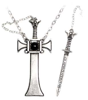  ALCHEMY GOTHIC - CROSS OF THE SWORD OF TRUTH - PENDENTE 